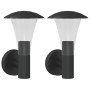 Apliques de exterior 2 unidades acero inoxidable negro de , Iluminación de exterior - Ref: Foro24-4006241, Precio: 47,11 €, D...