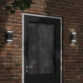 Apliques de exterior 2 unidades acero inoxidable negro de , Iluminación de exterior - Ref: Foro24-4006325, Precio: 40,89 €, D...