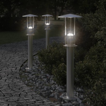 Lámparas de suelo de exterior 3 unidades acero inoxidable 60 cm de , Iluminación de exterior - Ref: Foro24-4006350, Precio: 9...