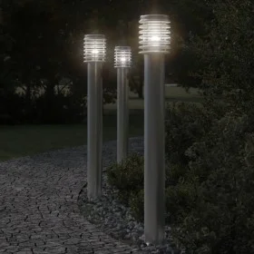 Lámpara de suelo de exterior acero inoxidable plateado 110 cm de , Iluminación de exterior - Ref: Foro24-4006359, Precio: 53,...