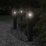 Lámparas de suelo exterior con enchufe 3 uds acero negro 60 cm de , Iluminación de exterior - Ref: Foro24-4006378, Precio: 15...