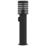 Lámparas de suelo exterior con enchufe 3 uds acero negro 60 cm de , Iluminación de exterior - Ref: Foro24-4006378, Precio: 15...