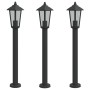 Lámparas de suelo de exterior 3 uds acero inoxidable negro 80cm de , Iluminación de exterior - Ref: Foro24-4006386, Precio: 1...