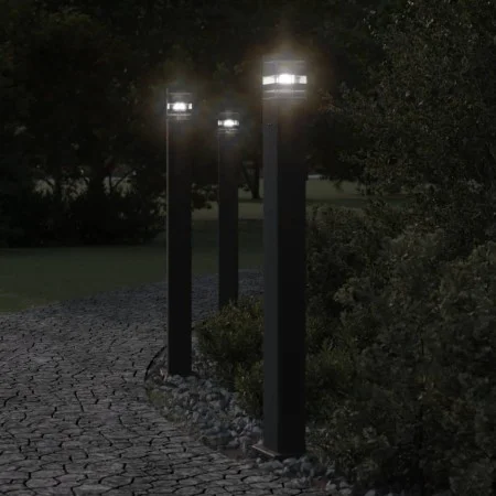 Lámpara de suelo de exterior con enchufe aluminio negro 110 cm de , Iluminación de exterior - Ref: Foro24-4006409, Precio: 68...