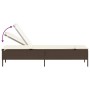 Tumbona con cojín y mesita ratán sintético marrón de , Tumbonas - Ref: Foro24-4002729, Precio: 171,37 €, Descuento: %