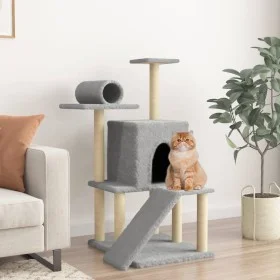 Rascador para gatos con postes de sisal gris claro 110,5 cm de , Mobiliario para gatos - Ref: Foro24-172062, Precio: 38,83 €,...