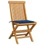 Sillas de jardín 4 uds con cojines azul real madera de teca de , Sillas de jardín - Ref: Foro24-3062578, Precio: 254,63 €, De...