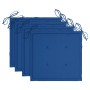 Sillas de jardín 4 uds con cojines azul real madera de teca de , Sillas de jardín - Ref: Foro24-3062578, Precio: 265,82 €, De...