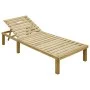 Lounger with checkered pattern cushion made of impregnated pine wood by , Loungers - Ref: Foro24-3065832, Price: 127,34 €, Di...