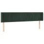 Dark green velvet headboard 183x16x78/88 cm by , Headboards and footboards - Ref: Foro24-3119069, Price: 79,62 €, Discount: %