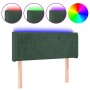 Cabecero con LED de terciopelo verde oscuro 83x16x78/88 cm de , Cabeceros y pies de cama - Ref: Foro24-3122989, Precio: 51,97...