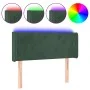 Dark green velvet headboard with LED lights 83x16x78/88 cm by , Headboards and footboards - Ref: Foro24-3122989, Price: 54,87...
