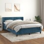 Cama box spring con colchón terciopelo azul oscuro 140x200 cm de , Camas y somieres - Ref: Foro24-3130905, Precio: 433,16 €, ...
