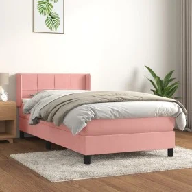 Box spring bed with pink velvet mattress 80x200 cm by , Beds and slatted bases - Ref: Foro24-3130930, Price: 280,72 €, Discou...