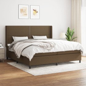 Cama box spring con colchón tela marrón oscuro 200x200 cm de , Camas y somieres - Ref: Foro24-3131380, Precio: 644,07 €, Desc...