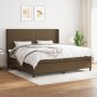 Cama box spring con colchón tela marrón oscuro 200x200 cm de , Camas y somieres - Ref: Foro24-3131380, Precio: 644,07 €, Desc...
