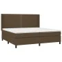 Box spring bed with dark brown fabric mattress 200x200 cm by , Beds and slatted bases - Ref: Foro24-3131380, Price: 633,56 €,...