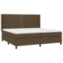 Cama box spring con colchón tela marrón oscuro 200x200 cm de , Camas y somieres - Ref: Foro24-3131380, Precio: 644,07 €, Desc...