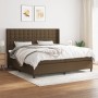 Cama box spring con colchón tela marrón oscuro 200x200 cm de , Camas y somieres - Ref: Foro24-3131780, Precio: 693,28 €, Desc...