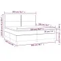 Box spring bed with mattress and LED lights, cream fabric, 200x200 cm. by , Beds and slatted bases - Ref: Foro24-3134826, Pri...