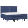 Cama box spring con colchón tela azul 200x200 cm de , Camas y somieres - Ref: Foro24-3136547, Precio: 743,93 €, Descuento: %