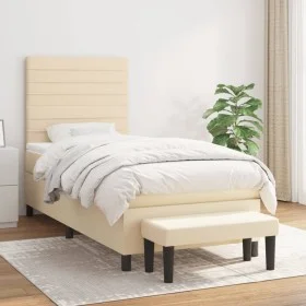 Box spring bed with cream-colored fabric mattress 80x200 cm by , Beds and slatted bases - Ref: Foro24-3136634, Price: 350,25 ...