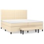 Cama box spring con colchón tela color crema 200x200 cm de , Camas y somieres - Ref: Foro24-3136786, Precio: 716,63 €, Descue...
