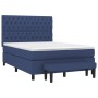 Cama box spring con colchón tela azul 140x190 cm de , Camas y somieres - Ref: Foro24-3136835, Precio: 530,68 €, Descuento: %