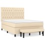 Cama box spring con colchón tela color crema 140x200 cm de , Camas y somieres - Ref: Foro24-3136842, Precio: 576,92 €, Descue...