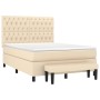Cama box spring con colchón tela color crema 140x200 cm de , Camas y somieres - Ref: Foro24-3136842, Precio: 576,92 €, Descue...