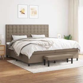 Cama box spring con colchón tela gris taupe 200x200 cm de , Camas y somieres - Ref: Foro24-3136945, Precio: 819,88 €, Descuen...