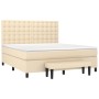 Cama box spring con colchón tela color crema 160x200 cm de , Camas y somieres - Ref: Foro24-3136930, Precio: 625,61 €, Descue...