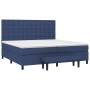 Cama box spring con colchón tela azul 200x200 cm de , Camas y somieres - Ref: Foro24-3136947, Precio: 790,80 €, Descuento: %