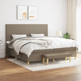 Cama box spring con colchón tela gris taupe 200x200 cm de , Camas y somieres - Ref: Foro24-3137025, Precio: 849,78 €, Descuen...