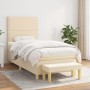Cama box spring con colchón tela color crema 90x200 cm de , Camas y somieres - Ref: Foro24-3137050, Precio: 348,66 €, Descuen...