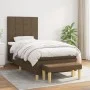 Box spring bed with dark brown fabric mattress 100x200 cm by , Beds and slatted bases - Ref: Foro24-3137136, Price: 394,56 €,...