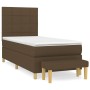 Cama box spring con colchón tela marrón oscuro 100x200 cm de , Camas y somieres - Ref: Foro24-3137136, Precio: 380,25 €, Desc...