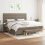 Cama box spring con colchón tela gris taupe 200x200 cm de , Camas y somieres - Ref: Foro24-3137425, Precio: 886,95 €, Descuen...