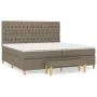 Box spring bed with gray taupe fabric mattress 200x200 cm by , Beds and slatted bases - Ref: Foro24-3137425, Price: 873,11 €,...