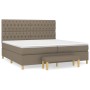 Cama box spring con colchón tela gris taupe 200x200 cm de , Camas y somieres - Ref: Foro24-3137425, Precio: 886,95 €, Descuen...