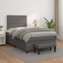Cama box spring con colchón cuero sintético gris 120x200 cm de , Camas y somieres - Ref: Foro24-3137597, Precio: 440,78 €, De...