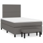 Cama box spring con colchón cuero sintético gris 120x200 cm de , Camas y somieres - Ref: Foro24-3137597, Precio: 440,78 €, De...