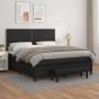 Cama box spring con colchón cuero sintético negro 160x200 cm de , Camas y somieres - Ref: Foro24-3137611, Precio: 617,31 €, D...