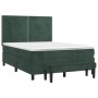 Cama box spring con colchón terciopelo verde oscuro 140x190 cm de , Camas y somieres - Ref: Foro24-3137782, Precio: 519,22 €,...