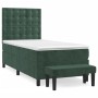 Cama box spring con colchón terciopelo verde oscuro 90x200 cm de , Camas y somieres - Ref: Foro24-3138064, Precio: 390,96 €, ...