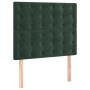 Cama box spring con colchón terciopelo verde oscuro 100x200 cm de , Camas y somieres - Ref: Foro24-3138070, Precio: 397,53 €,...