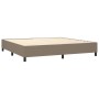Cama box spring colchón y luces LED tela gris taupe 200x200 cm de , Camas y somieres - Ref: Foro24-3138265, Precio: 687,30 €,...