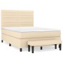 Cama box spring con colchón tela color crema 140x190 cm de , Camas y somieres - Ref: Foro24-3136674, Precio: 527,11 €, Descue...