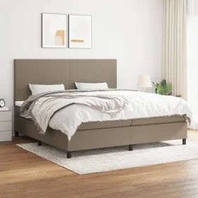 Cama box spring con colchón tela gris taupe 200x200 cm de , Camas y somieres - Ref: Foro24-3141645, Precio: 705,19 €, Descuen...