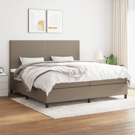 Cama box spring con colchón tela gris taupe 200x200 cm de , Camas y somieres - Ref: Foro24-3141645, Precio: 718,64 €, Descuen...